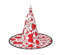 Unkhtt Romantic Red Heart Print Adults Festive Hat Carnival Party Cosplay Costume Comfortable Cap For Headwear