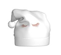 Unkhtt Rose Gold Eyelashes Print Adult Christmas Hat Festive Accessory for Xmas Halloween New Year Celebration
