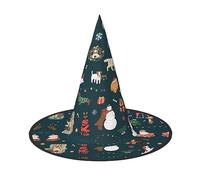 Unkhtt Santa Claus Christmas Print Adults Festive Hat Carnival Party Cosplay Costume Comfortable Cap For Headwear