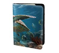 Unkhtt Sea Turtles Print 5.5in Passport Travel Document Wallet Case for Men and Women Compact and Secure