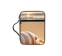 Unkhtt Seashell Landscape On The Beach Print Bible Storage Bag Scripture Holder Waterproof Cover Travel Church Everyday Storage