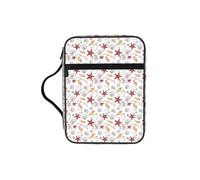 Unkhtt Shell Starfish Print Bible Storage Bag Scripture Holder Waterproof Cover Travel Church Everyday Storage