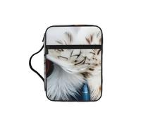 Unkhtt Snowy Owl Eyes Print Bible Storage Bag Scripture Holder Waterproof Cover Travel Church Everyday Storage