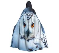 Unkhtt Snowy Owl Eyes Print Hooded Cloak Men Women Teens Kids For Carnival Costume Parties Halloween Cosplay