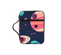 Unkhtt Space Planets Print Bible Storage Bag Scripture Holder Waterproof Cover Travel Church Everyday Storage