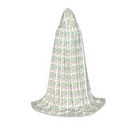 Unkhtt Succulent Cactus Print Unisex Comfort Hooded Cape For Cosplay Costume Festival Carnival Wizard Robes