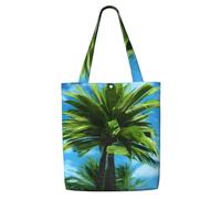 Unkhtt Summer Palm Tree Print Carryall Shoulder Bag Large Capacity Reusable Grocery Tote Bags Travel Lightweight