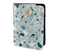 Unkhtt Terrazzo Marble Pastel Print 5.5in Passport Travel Document Wallet Case for Men and Women Compact and Secure