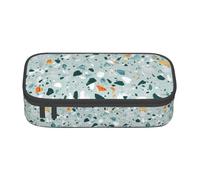 Unkhtt Terrazzo Marble Pastel Print Student Pencil Case 8.3 X 2 X 3.7in Pencil Pouch School Office Travel Pen Bag