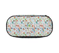 Unkhtt The Nature Wildlands Activities Pattern Print Large Capacity Pencil Pen Pouch Students Dual Zip School Stationery Makeup Storage