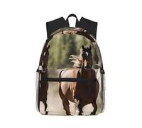 Unkhtt Three Running Horses Print Unisex Lightweight Casual Backpack Travel Hiking Commuting Daily Use Sports Gym