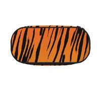 Unkhtt Tiger Stripe Print Large Capacity Pencil Pen Pouch Students Dual Zip School Stationery Makeup Storage