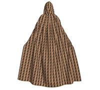 Unkhtt Tiger Stripes Orange Pattern Print Adults Hooded Cloak For Cosplay Masquerade Festival Carnival Costumes Cape Robe