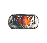 Unkhtt Tiger Stripes Orange Pattern Print Clear Pencil Case for Kids Students Boys Girls Transparent Stationery Organizer