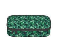Unkhtt Tropical Banana Leaf Print Student Pencil Case 8.3 X 2 X 3.7in Pencil Pouch School Office Travel Pen Bag