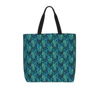 Unkhtt Tropical Palm Leaves Print Stylish Lightweight Bag Unisex Grocery Bag Functional Daily Use Travel Beach Work