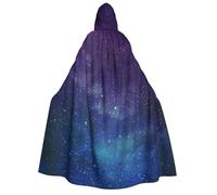 Unkhtt Universe With Stars And Galaxy Interstellar Print Adults Hooded Cloak For Cosplay Masquerade Festival Carnival Costumes Cape Robe