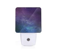 Unkhtt Universe with Stars and Galaxy Interstellar Print Night Light for Bedroom Bathroom Nightlight Illumination Home Decor Safety Lighting