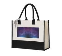 Unkhtt Universe With Stars And Galaxy Interstellar Print Women Canvas Tote Bag Gift Large Capacity For Travel School Office Shopping Bags