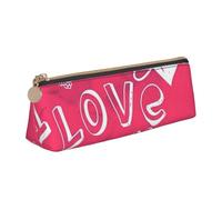 Unkhtt Valentine's Heart Print Pencil Case Large Capacity Triangle Pouch for Pens Cases Student and School College