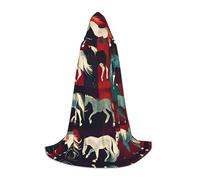 Unkhtt Various Kinds Of Horses Print Hooded Cloak Men Women Teens Kids For Carnival Costume Parties Halloween Cosplay