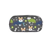 Unkhtt Wearing Clothes Corgi Dogs Print Clear Pencil Case for Kids Students Boys Girls Transparent Stationery Organizer