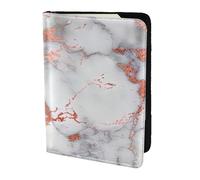 Unkhtt White Marble Rose Gold Print 5.5in Passport Travel Document Wallet Case for Men and Women Compact and Secure