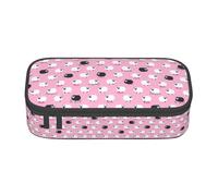 Unkhtt White Sheep On Pink Background Print Student Pencil Case 8.3 X 2 X 3.7in Pencil Pouch School Office Travel Pen Bag