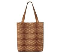 Unkhtt Wicker Woven Grid Print Carryall Shoulder Bag Large Capacity Reusable Grocery Tote Bags Travel Lightweight