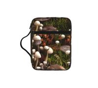 Unkhtt Wild Mushroom Print Bible Storage Bag Scripture Holder Waterproof Cover Travel Church Everyday Storage
