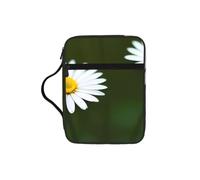 Unkhtt Wild White Daisy Flower Print Bible Storage Bag Scripture Holder Waterproof Cover Travel Church Everyday Storage