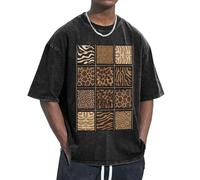 Unkhtt Wild Zoo Print Fresh Comfortable Funny Vintage Oversized T-Shirts Classic-Fit Freedom Movement Black
