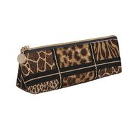 Unkhtt Wild Zoo Print Pencil Case Large Capacity Triangle Pouch for Pens Cases Student and School College