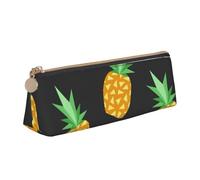 Unkhtt Yellow Pineapple Print Pencil Case Large Capacity Triangle Pouch for Pens Cases Student and School College
