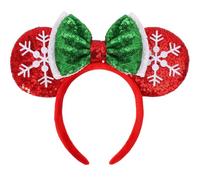 UNKJIN Christmas Mouse Ears, Mouse Ears Headband for Women Adults, Sequin Bow Glitter Headband for Christmas Hair Accessories (Snowflake)