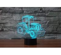 Unknow Tractor 3D Illusion Light Lamp, LED Night Light Table Desk Decor with 7 Colors Touch Control USB Power, Magical 3D Visual Lamp for Home Xmas Birthday Gifts