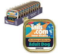 Unknown 11 X 150G Tails.com Inner Vitality Sensitive Adult Dog Food Trays Chicken & Cod