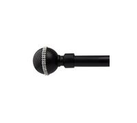 Unknown 16-19mm Bejeweled Extendable Eyelet Metal Curtain Pole Set Black 160-300Cm