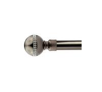 Unknown 16-19mm Bejeweled Extendable Eyelet Metal Curtain Pole Set Black Silk 120-210Cm