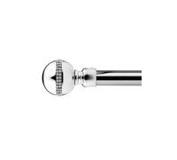 Unknown 16-19mm Bejeweled Extendable Eyelet Metal Curtain Pole Set Chrome 160-300Cm