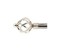 Unknown 16-19mm Cage Extendable Eyelet Metal Curtain Pole Set Brushed Silver 160-300Cm