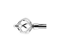 Unknown 16-19mm Cage Extendable Eyelet Metal Curtain Pole Set Chrome 160-300Cm