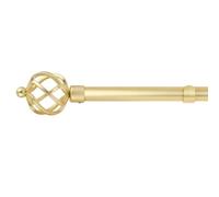 Unknown 16-19mm Cage Extendable Eyelet Metal Curtain Pole Set Gold 160-300Cm