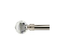 Unknown 16-19mm Cristalla Extendable Eyelet Curtain Pole Set Brushed Silver 160-300Cm