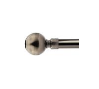 Unknown 16-19mm Sphere Extendable Eyelet Metal Curtain Pole Set Black Silk 160-300Cm