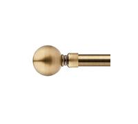 Unknown 16-19mm Sphere Extendable Eyelet Metal Curtain Pole Set Brass 120-210Cm