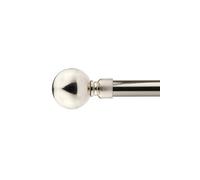 Unknown 16-19mm Sphere Extendable Eyelet Metal Curtain Pole Set Brushed Silver 120-210Cm