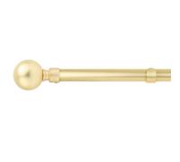 Unknown 16-19mm Sphere Extendable Eyelet Metal Curtain Pole Set Gold 120-210Cm
