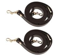Unknown 2 Pieces Leather Purse Chain Strap Replacement for Crossbody, Clutch or Handbag - 120cm - with Lobster Clasp, Coffee, Adjustable Length