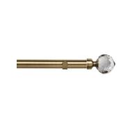 Unknown 28mm Fixed Length Metal Eyelet Curtain Pole Set In Antique Brass - Bella Finial, 100Cm
